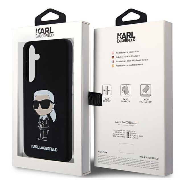 Husa premium pentru  Samsung Galaxy S24+ Plus Karl Lagerfeld superior quality - Negru alb