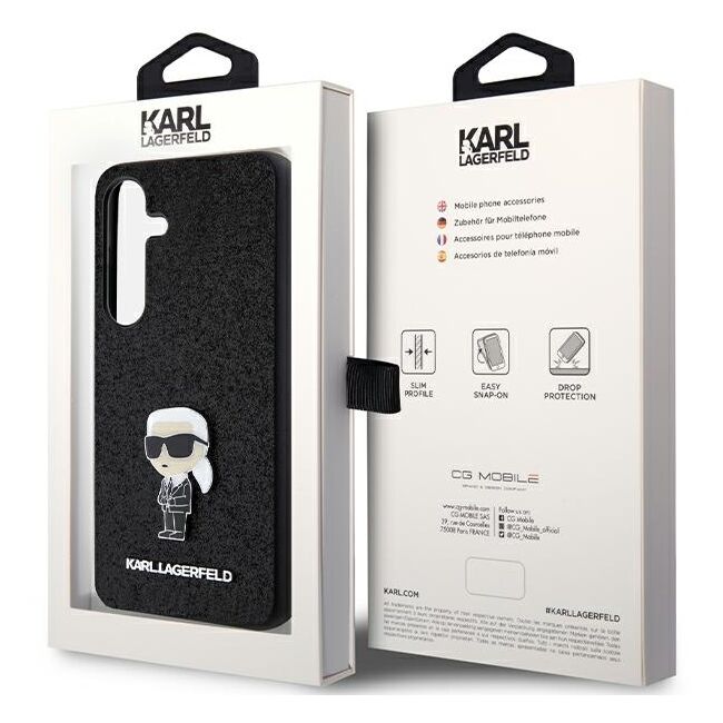Husa premium pentru  Samsung Galaxy S24+ Plus Karl Lagerfeld superior quality - Negru cenusiu