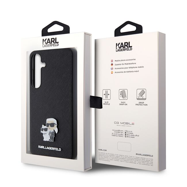 Husa premium pentru  Samsung Galaxy S24+ Plus Karl Lagerfeld superior quality - Negru deschis