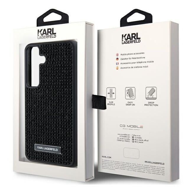 Husa premium pentru  Samsung Galaxy S24+ Plus Karl Lagerfeld superior quality - Negru print