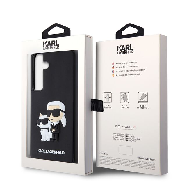 Husa premium pentru  Samsung Galaxy S24+ Plus Karl Lagerfeld superior quality - Negru texturat