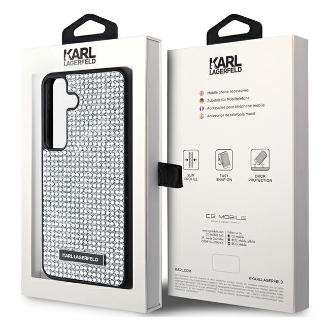 Husa premium pentru  Samsung Galaxy S24 Karl Lagerfeld superior quality - Argintiu