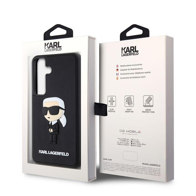 Husa premium pentru  Samsung Galaxy S24 Karl Lagerfeld superior quality - Negru fumuriu