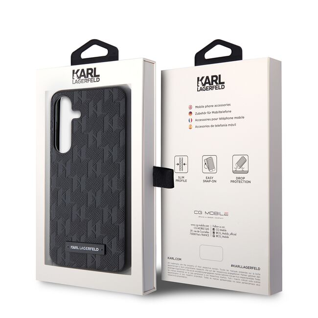 Husa premium pentru  Samsung Galaxy S24 Karl Lagerfeld superior quality - Negru havana