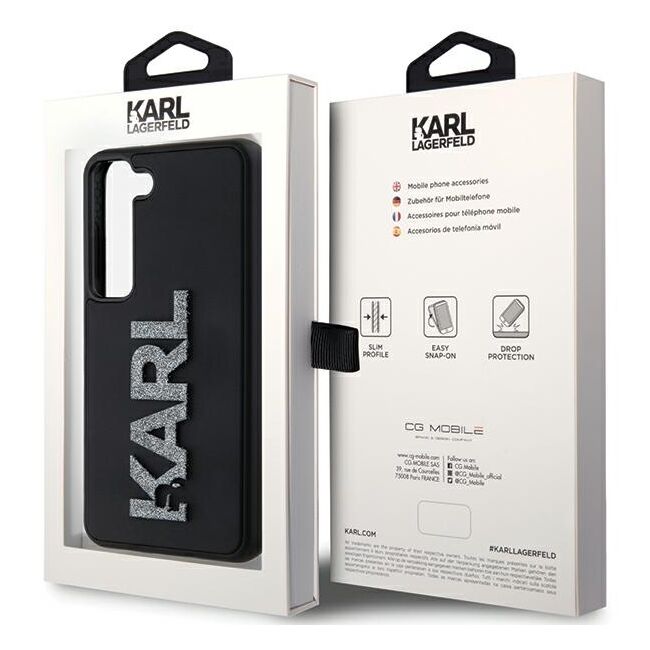 Husa premium pentru  Samsung Galaxy S24 Karl Lagerfeld superior quality - Negru imprimeu