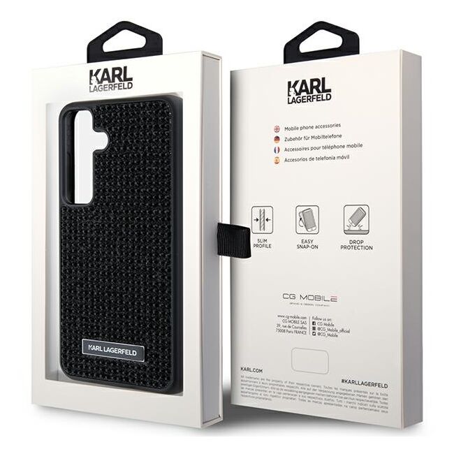 Husa premium pentru  Samsung Galaxy S24 Karl Lagerfeld superior quality - Negru texturat