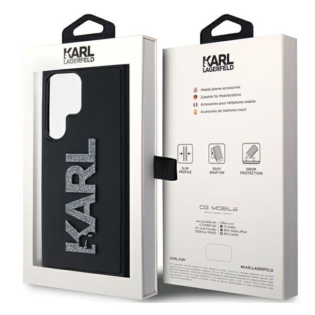 Husa premium pentru  Samsung Galaxy S24 Ultra Karl Lagerfeld superior quality - Negru deschis