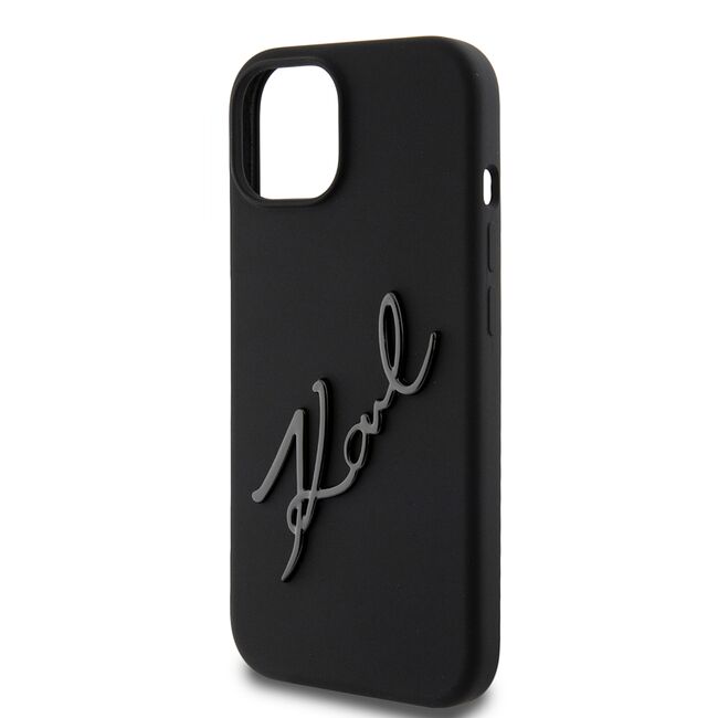 Husa premium pentru  iPhone 15 Karl Lagerfeld superior quality - Negru denim