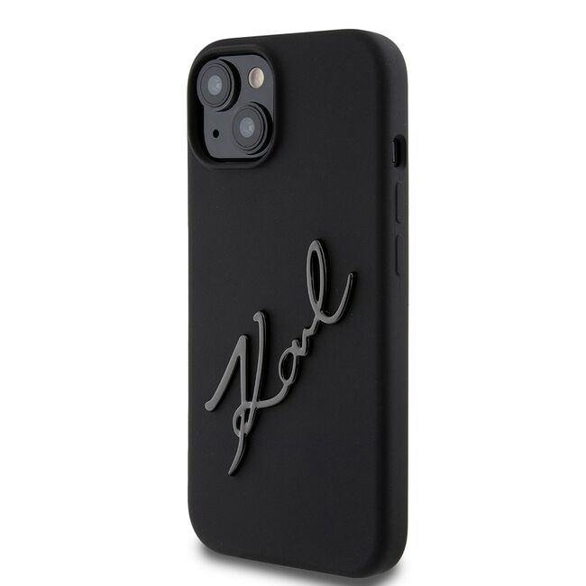 Husa premium pentru  iPhone 15 Karl Lagerfeld superior quality - Negru denim