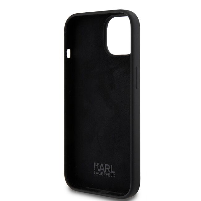 Husa premium pentru  iPhone 15 Karl Lagerfeld superior quality - Negru denim