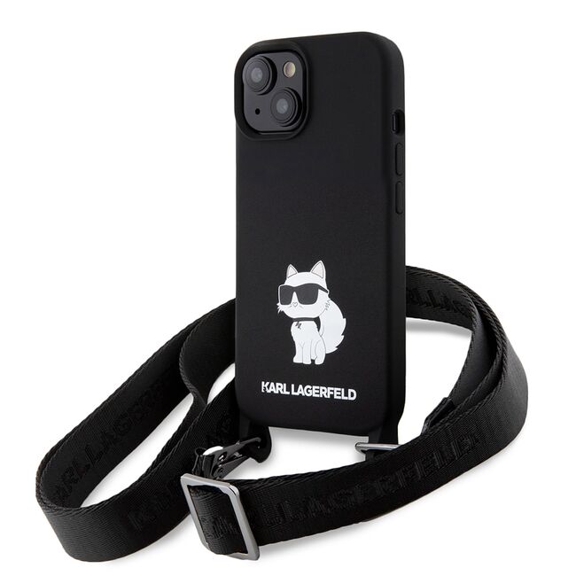 Husa premium pentru  iPhone 15 Karl Lagerfeld superior quality - Negru inchis