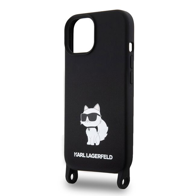 Husa premium pentru  iPhone 15 Karl Lagerfeld superior quality - Negru inchis