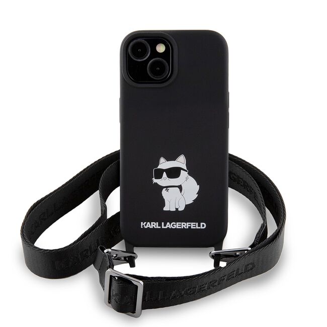 Husa premium pentru  iPhone 15 Karl Lagerfeld superior quality - Negru inchis