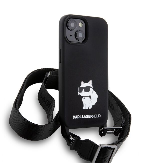 Husa premium pentru  iPhone 15 Karl Lagerfeld superior quality - Negru inchis