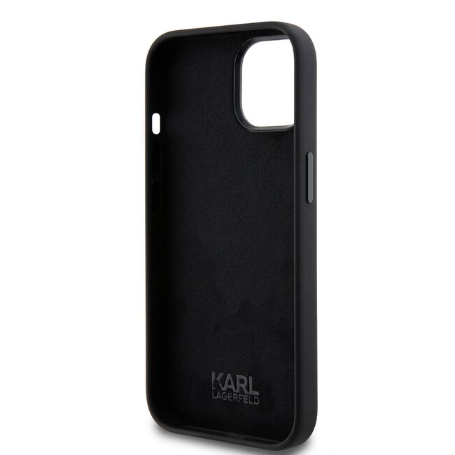 Husa premium pentru  iPhone 15 Karl Lagerfeld superior quality - Negru royal