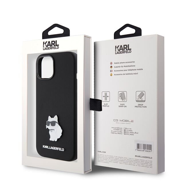 Husa premium pentru  iPhone 15 Karl Lagerfeld superior quality - Negru royal