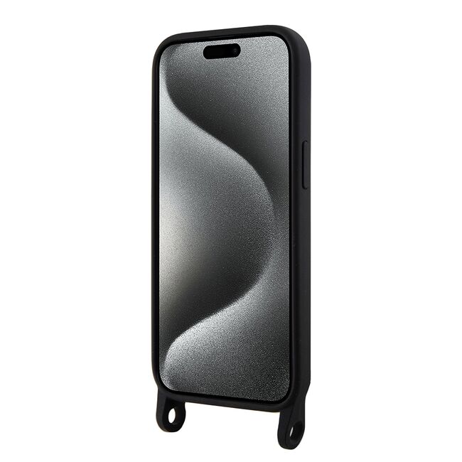 Husa premium pentru  iPhone 15 Karl Lagerfeld superior quality - Negru