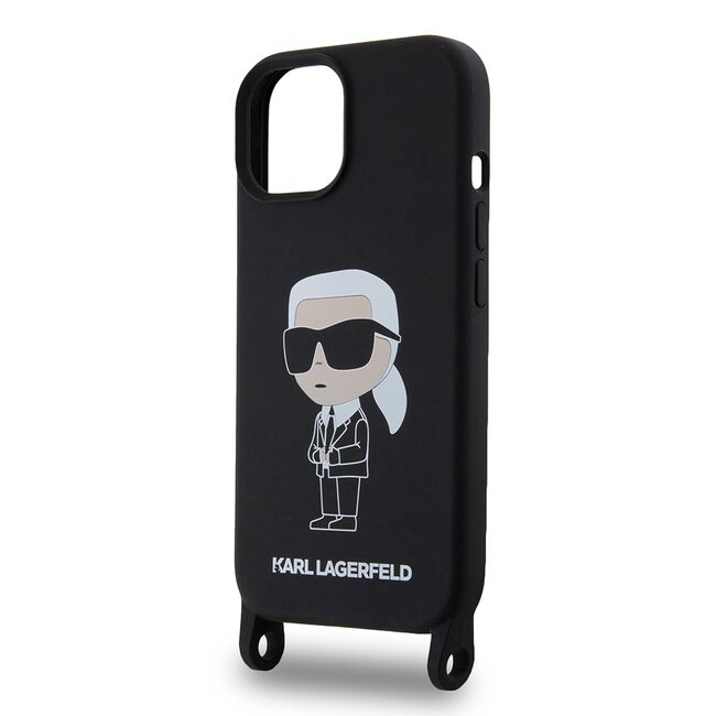Husa premium pentru  iPhone 15 Karl Lagerfeld superior quality - Negru