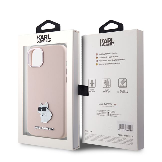 Husa premium pentru  iPhone 15 Karl Lagerfeld superior quality - Roz
