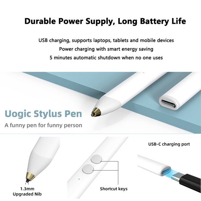 Stylus pen universal pentru telefon, tableta Techsuit UA20, alb