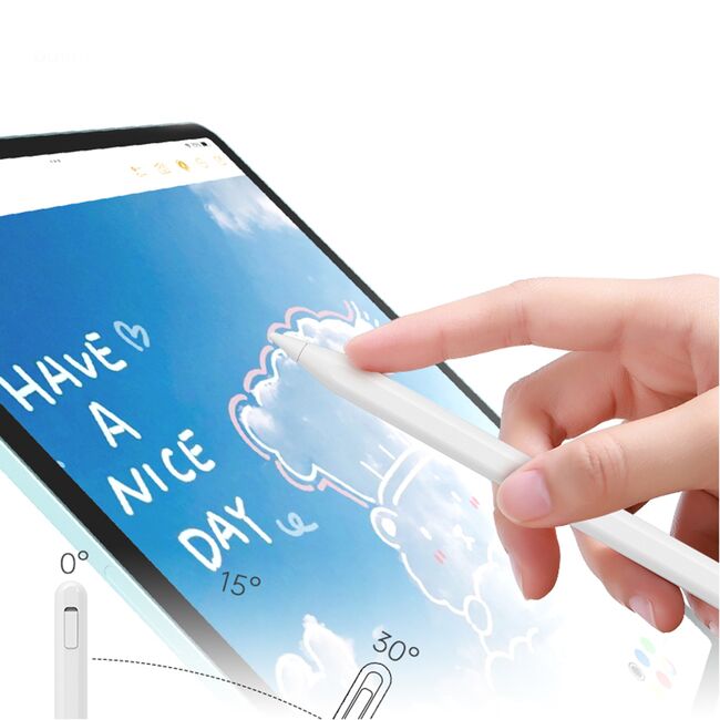 Stylus pencil USB-C, creion tableta Apple Techsuit V15, alb
