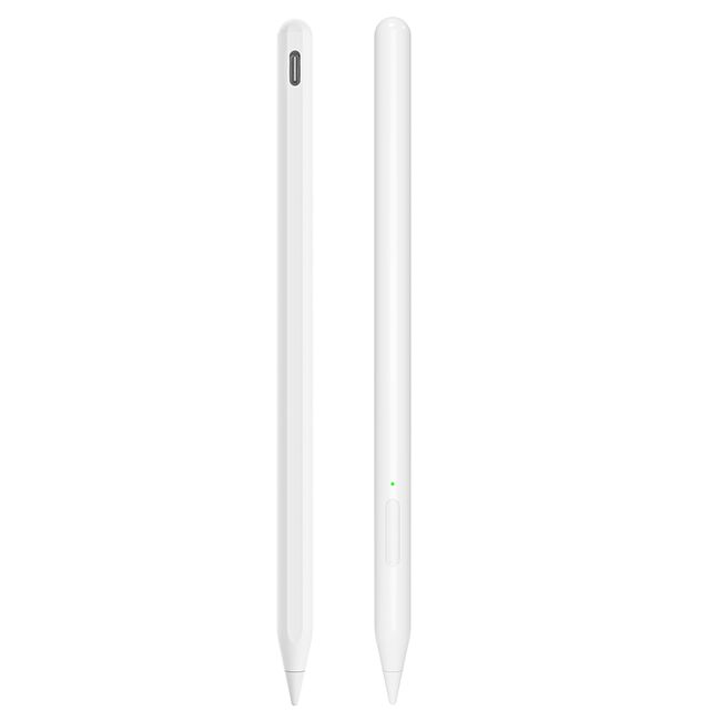 Stylus pencil USB-C, creion tableta Apple Techsuit V15, alb