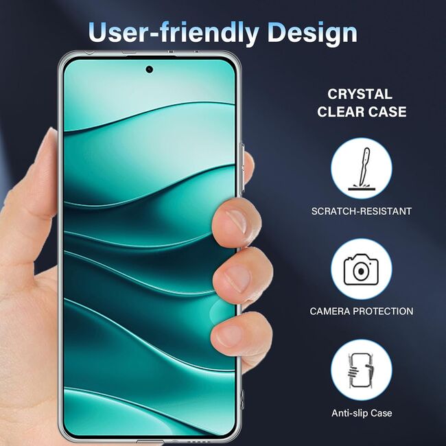 Husa pentru  Xiaomi Redmi Note 14 5G, Anti-Shock 1.5mm, cu protectie lentile, Clear