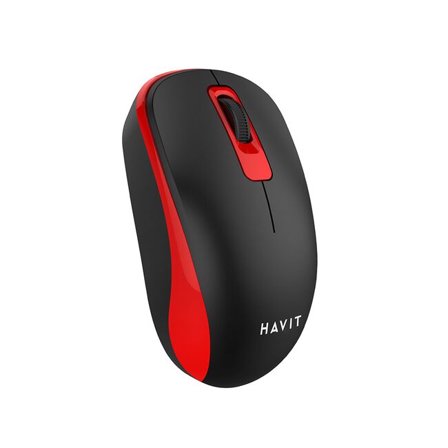 Mouse wireless pentru laptop 1200 DPI Havit MS626GT, negru / rosu
