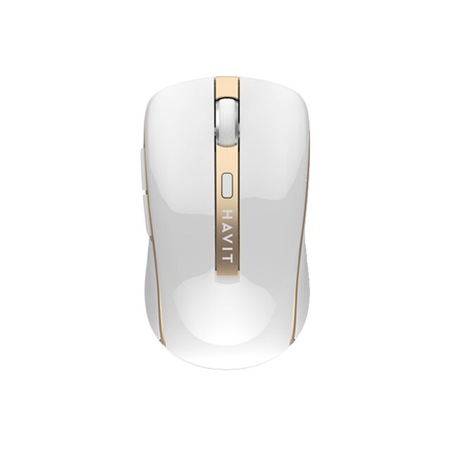 Mouse wireless pentru laptop 1000-1600 DPI Havit MS951GT, alb / auriu