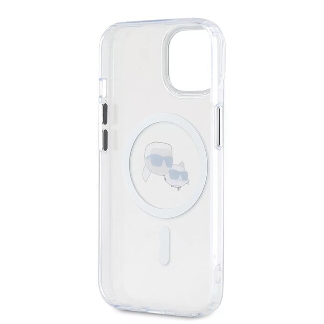 Husa premium pentru  iPhone 15 Karl Lagerfeld compatibila Magsafe - Alb