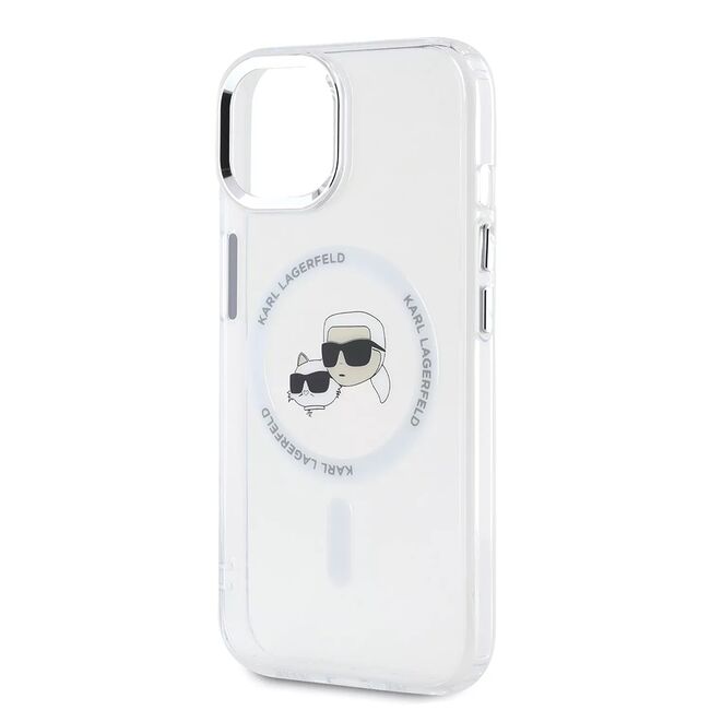 Husa premium pentru  iPhone 15 Karl Lagerfeld compatibila Magsafe - Alb