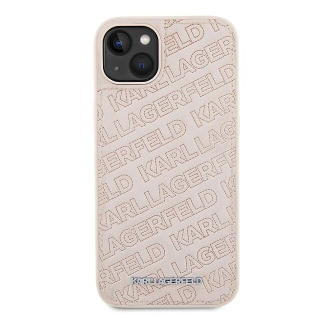 Husa premium pentru  iPhone 15 Karl Lagerfeld compatibila Magsafe - Bej