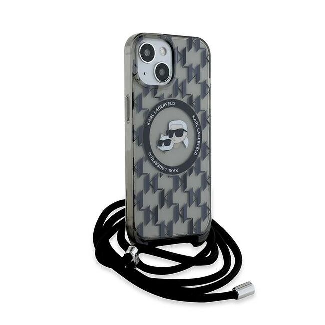 Husa premium pentru  iPhone 15 Karl Lagerfeld compatibila Magsafe - Gri inchis