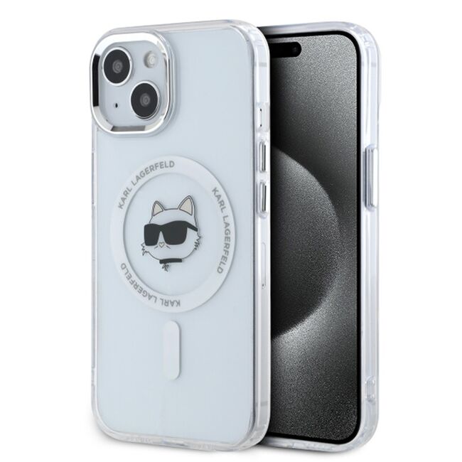 Husa premium pentru  iPhone 15 Karl Lagerfeld compatibila Magsafe - Gri