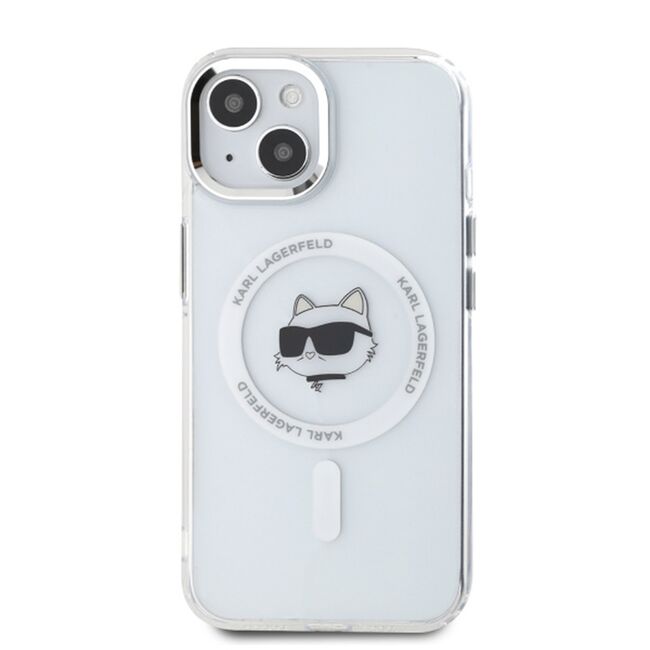 Husa premium pentru  iPhone 15 Karl Lagerfeld compatibila Magsafe - Gri
