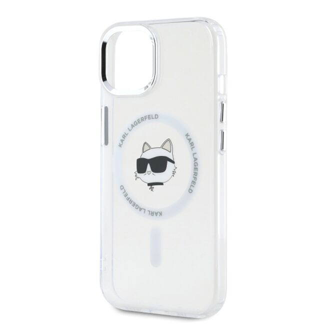 Husa premium pentru  iPhone 15 Karl Lagerfeld compatibila Magsafe - Gri
