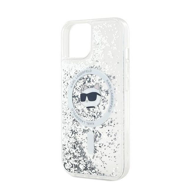 Husa premium pentru  iPhone 15 Karl Lagerfeld compatibila Magsafe - Ice