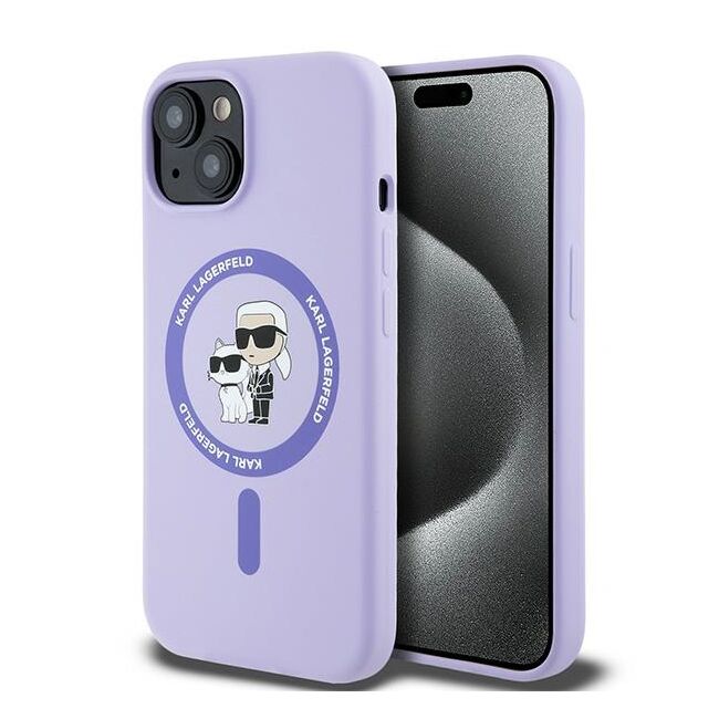 Husa premium pentru  iPhone 15 Karl Lagerfeld compatibila Magsafe - Mov