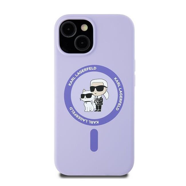 Husa premium pentru  iPhone 15 Karl Lagerfeld compatibila Magsafe - Mov