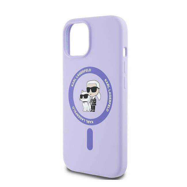 Husa premium pentru  iPhone 15 Karl Lagerfeld compatibila Magsafe - Mov