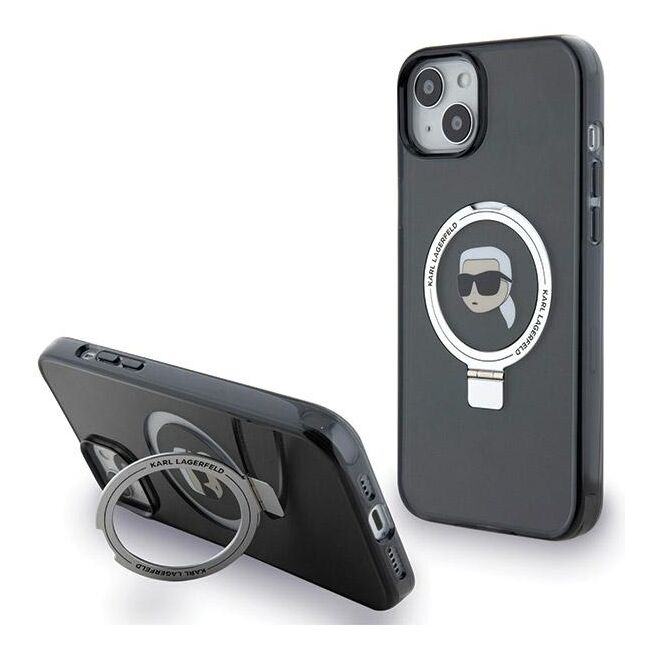 Husa premium pentru  iPhone 15 Karl Lagerfeld compatibila Magsafe - Negru denim