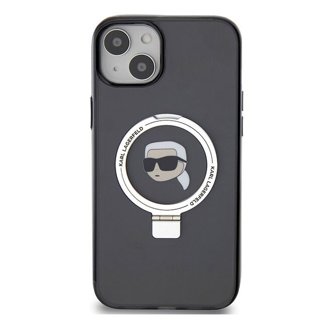 Husa premium pentru  iPhone 15 Karl Lagerfeld compatibila Magsafe - Negru denim