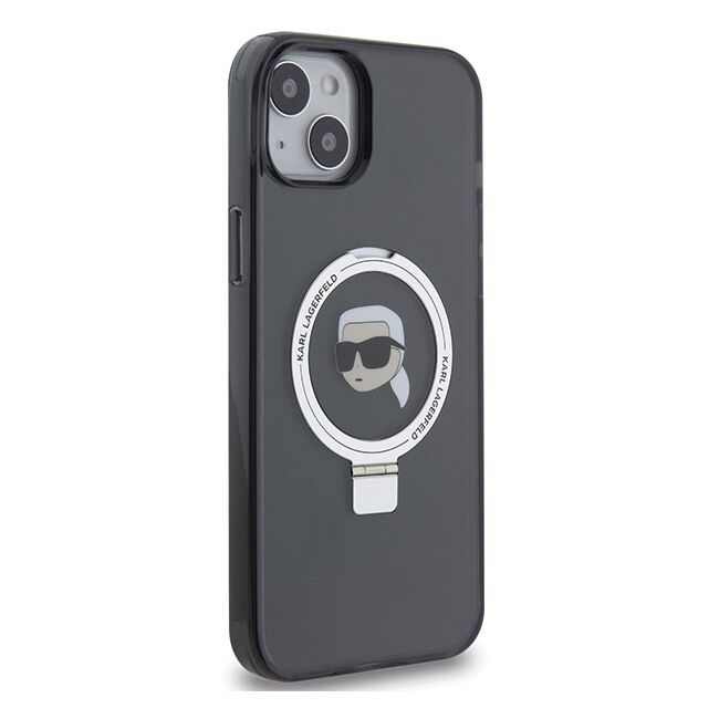 Husa premium pentru  iPhone 15 Karl Lagerfeld compatibila Magsafe - Negru denim