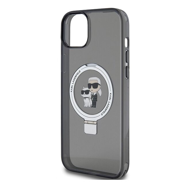 Husa premium pentru  iPhone 15 Karl Lagerfeld compatibila Magsafe - Negru electric