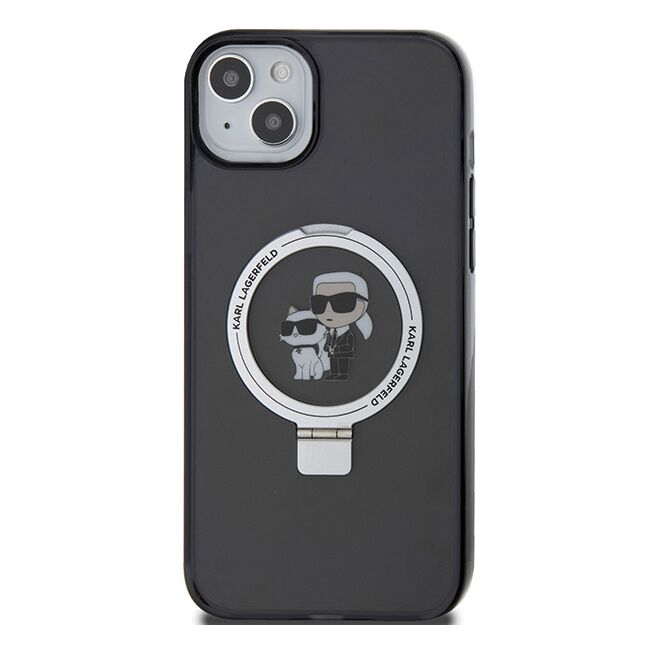 Husa premium pentru  iPhone 15 Karl Lagerfeld compatibila Magsafe - Negru electric