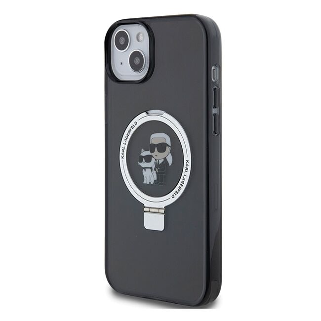 Husa premium pentru  iPhone 15 Karl Lagerfeld compatibila Magsafe - Negru electric