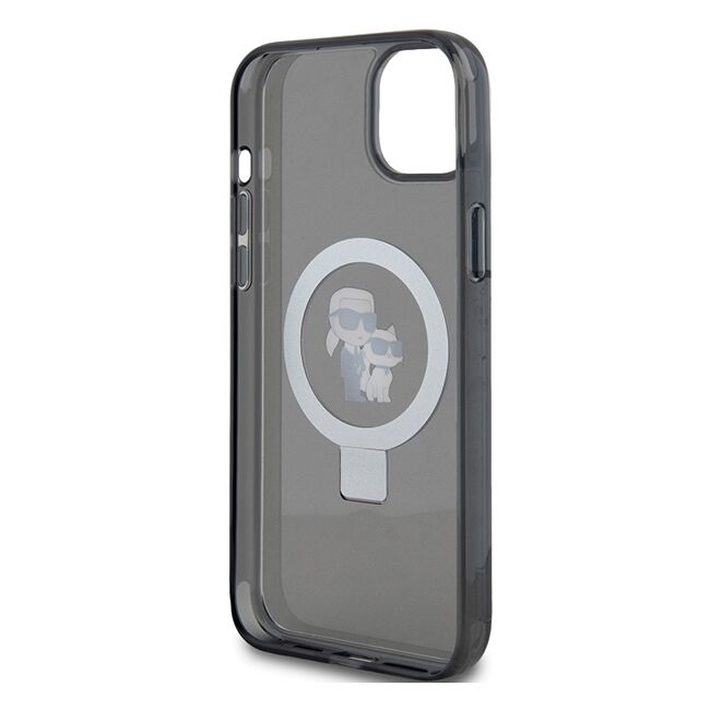 Husa premium pentru  iPhone 15 Karl Lagerfeld compatibila Magsafe - Negru electric