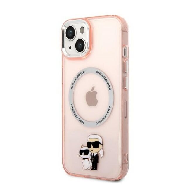 Husa premium pentru  iPhone 15 Karl Lagerfeld compatibila Magsafe - Roz deschis