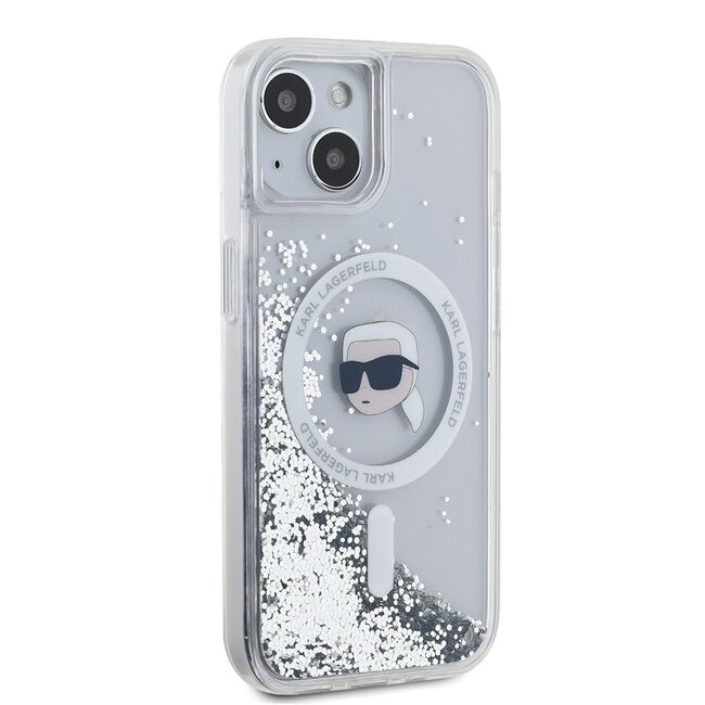Husa premium pentru  iPhone 15 Karl Lagerfeld compatibila Magsafe - Transparent