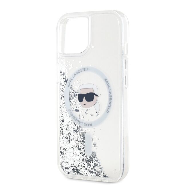 Husa premium pentru  iPhone 15 Karl Lagerfeld compatibila Magsafe - Transparent